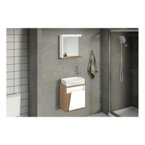 Conjunto de Banheiro Rorato Reto 3pcs Sicilia Branco e Nogal Conjunto de Banheiro Rorato Reto 3pcs Sicilia Branco e Nogal