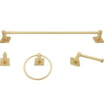 Conjunto de banheiro Stone Harbor Hardware Vienna de 4 peças em latão acetinado