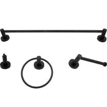 Conjunto de banheiro Stone Harbor Hardware Zurich, 4 peças, preto fosco