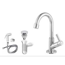 Conjunto De Banheiro, Torneira De Banheiro Abs, Sifão, Engate 1,20, Gatilho Abs Cromado, Conjunto Para Cozinha Conjunto De Banheiro, Torneira De Banheiro Abs, Sifão, Engate 1,20, Gatilho Abs Cromado, Conjunto Para Cozinha