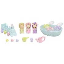 Conjunto de banho para bebês Toy Calico Critters Triplets com acessórios