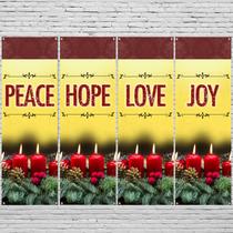 Conjunto de banners de igreja EYNDYN de 4 peças com bandeiras de Natal de 61 x 183 cm