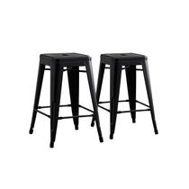 Conjunto de banquetas AC Pacific Metal sem encosto de 24 polegadas rústico x2