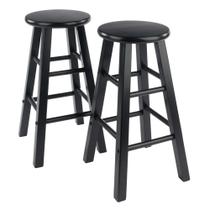 Conjunto de banquetas Winsome Element, 2 peças, 24 polegadas, preto