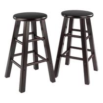 Conjunto de banquetas Winsome Element 61 cm de café expresso de madeira maciça Conjunto de banquetas Winsome Element 61 cm de café expresso de madeira maciça
