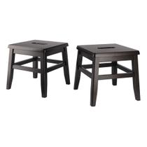 Conjunto de banquetas Winsome Kaya, condutor de 2 peças, madeira maciça de 30 cm