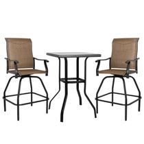 Conjunto de Bar para Pátio LEVELEVE 3 Peças com Mesa Giratória para Área Externa