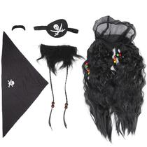 Conjunto de barba falsa ZJChao Black Pirate Fake Beard