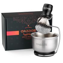Conjunto de barbear Anbbas Synthetic Badger Hair para homens Wet Shave
