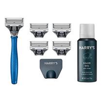 Conjunto de Barbear Masculino com 5 Lâminas e Gel (Azul) - Harry's