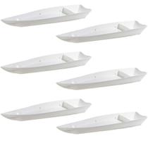 Conjunto De Barco Sushi Vemplast G 3,5L 6 Peças Branco