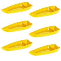 Conjunto De Barco Sushi Vemplast M 1L 6 Peças Amarelo
