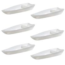 Conjunto De Barco Sushi Vemplast M 1L 6 Peças Branco