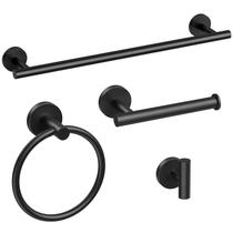 Conjunto de barra de toalhas Bubxo Matte Black 60 cm Hardware de banheiro de 4 peças Conjunto de barra de toalhas Bubxo Matte Black 60 cm Hardware de banheiro de 4 peças