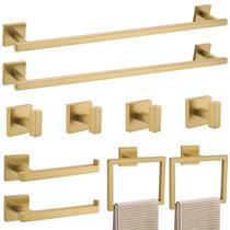 Conjunto de barra de toalhas YACVCL 10 peças em ouro escovado 60 cm Conjunto de barra de toalhas YACVCL 10 peças em ouro escovado 60 cm