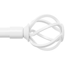 Conjunto de barras de cortina AWUIUNIE White 80-127 cm com acabamento em gaiola torcida