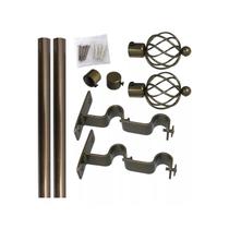 Conjunto de barras de cortina dupla em bronze 19 mm 250 cm