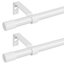 Conjunto de barras de cortina GSBLUNIE de 48 a 84 polegadas com suporte, pacote com 2 unidades, branco