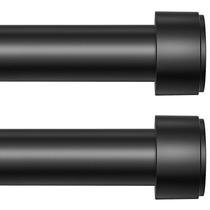 Conjunto de barras de cortina joawcy 1m ajustável preto, pacote com 2