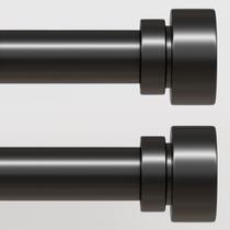 Conjunto de barras de cortina Lootkell Modern Black 122 a 213 cm, pacote com 2 Conjunto de barras de cortina Lootkell Modern Black 122 a 213 cm, pacote com 2