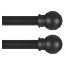 Conjunto de barras de cortina Thestoa Black 5/8 polegadas de diâmetro 168-305 cm