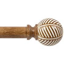 Conjunto de barras de cortina Zeerobee Wood de 1 polegada para janelas de 122 a 213 cm