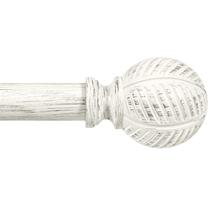 Conjunto de barras de cortina Zeerobee Wood de 1 polegada para janelas de 168-305 cm, branco