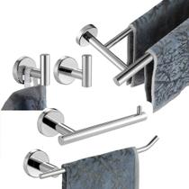 Conjunto de barras de toalhas para hardware de banheiro JQK BAS105-CH em cromo polido