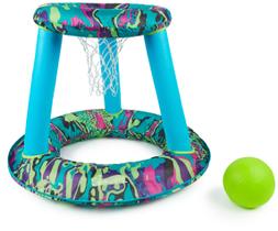 Conjunto de basquete inflável Pool Toy Swimways Hydro Spring Hoops Conjunto de basquete inflável Pool Toy Swimways Hydro Spring Hoops