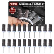 Conjunto de bastões de lixa para tambores de lixar, 20 unidades de 180 grãos para Dremel