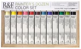 Conjunto de Bastões de Pigmento a Óleo R&F Painter's Dozen 12 Cores Conjunto de Bastões de Pigmento a Óleo R&F Painter's Dozen 12 Cores