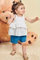 Conjunto de Bata em Laise Lisboa e Shorts Infanti 66274 Conjunto de Bata em Laise Lisboa e Shorts Infanti 66274