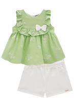 Conjunto de Bata em Tricoline Bordado Infanti