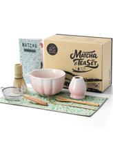 Conjunto de batedor de matcha HRTISNW, kit de bambu 7 peças, rosa