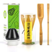 Conjunto de batedor Matcha TEANAGOO Bamboo Whisk, conjunto inicial de 4 peças