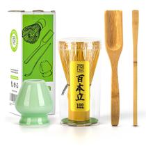 Conjunto de batedor Matcha TEANAGOO Bamboo Whisk, conjunto inicial de 4 peças