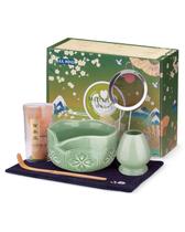 Conjunto de batedor para matcha JUL WIND com tigela de cerâmica e utensílios de bambu