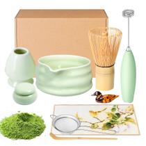 Conjunto de batedores e taças Matcha ELIMTEC Green, pacote com 9