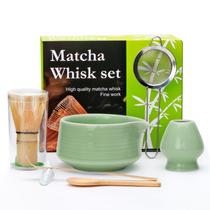 Conjunto de batedores Matcha Accguan, 7 unidades com tigela de 560 mL, batedor e colher Conjunto de batedores Matcha Accguan, 7 unidades com tigela de 560 mL, batedor e colher