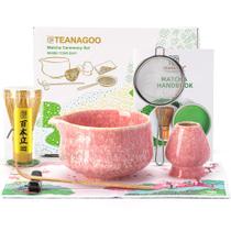 Conjunto de batedores Matcha TEANAGOO, 7 peças de cerâmica rosa, 510 ml Conjunto de batedores Matcha TEANAGOO, 7 peças de cerâmica rosa, 510 ml