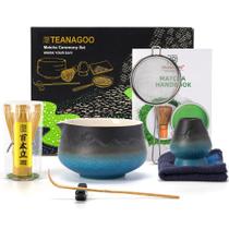Conjunto de batedores Matcha TEANAGOO, 7 peças, tigela de cerâmica, 560 ml, azul