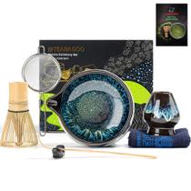Conjunto de batedores Matcha TEANAGOO, 7 peças, tigela de cerâmica azul, 510 ml