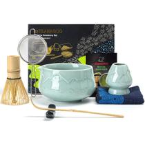 Conjunto de batedores Matcha TEANAGOO, tigela de cerâmica azul, 560 ml, 7 unidades
