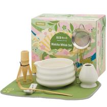 Conjunto de batedores Matcha YEEMUOS, 7 unidades com tigela de cerâmica e toalha de chá Conjunto de batedores Matcha YEEMUOS, 7 unidades com tigela de cerâmica e toalha de chá