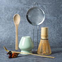 Conjunto de batedores Matcha YIBO com suporte de batedor em cerâmica verde claro