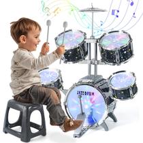 Conjunto de bateria CAPTAIN CHAOWING Kids Upgrade Jazz de 1 a 3 anos com luz