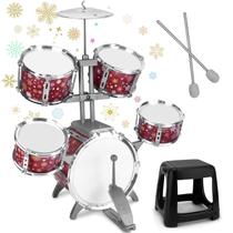 Conjunto de bateria CHADRIIVS Kids Musical Jazz com banquinho para 1-3 anos