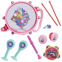 Conjunto de bateria de brinquedo Just Play Peppa Pig de 10 peças para crianças de 18 meses