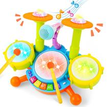 Conjunto de bateria DeAO Kids com microfone e 2 baquetas Conjunto de bateria DeAO Kids com microfone e 2 baquetas