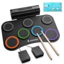 Conjunto de Bateria Elétrica Donner DED-20R - 7 Almofadas, Alto-Falante e Aulas Inclusas